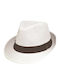 Kids' Hat Fedora Fabric White