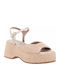 Damenplattformen Beige