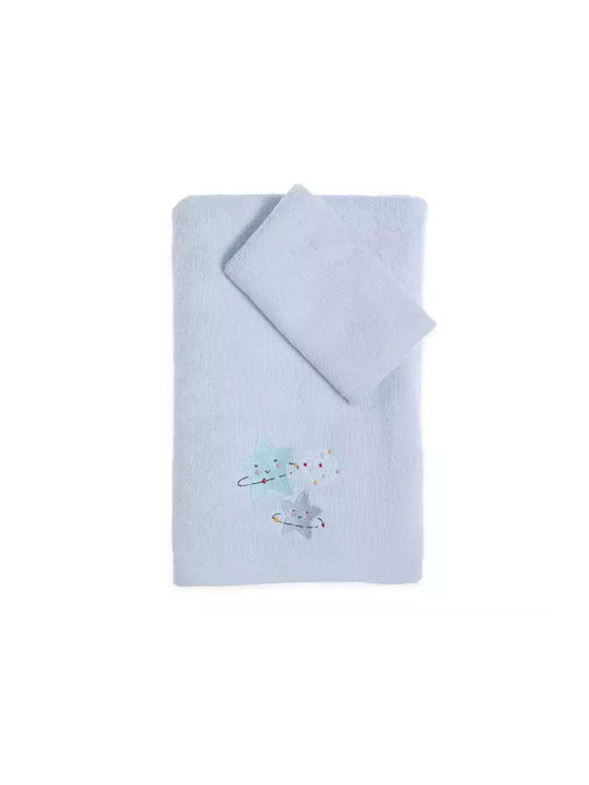Nef-Nef Homeware Σετ Βρεφικές Πετσέτες 2τμχ Explore The Universe L.blue Βάρους 420gr/m²