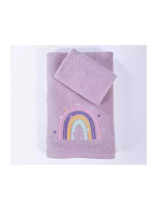 Nef-Nef Homeware Set of baby towels 2pcs Water Rainbow Rainbow 70 cmx140cm Weight 420gr/m²