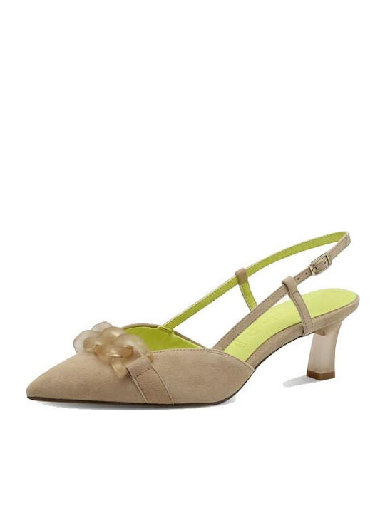 Tamaris Spitze Zehe Pumps mit Mittelhohem Beige...