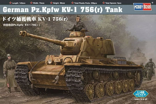 Hobbyboss Model Figure German Pz.kpfw Kv-1 756 R Tank 1:48 84818