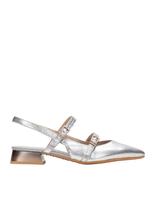 Hispanitas Leder Pumps mit Riemchen Silber