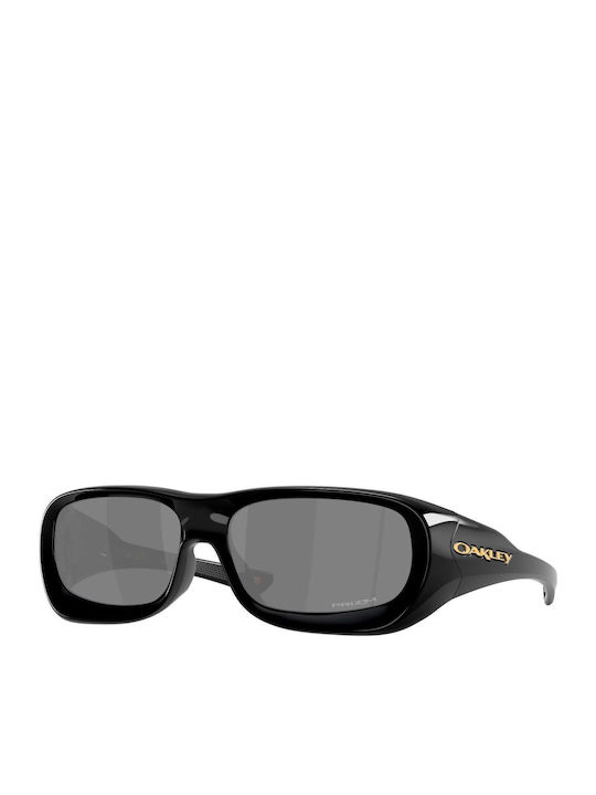 Men's Sunglasses with Black Glossy Horn-Rimmed Frame