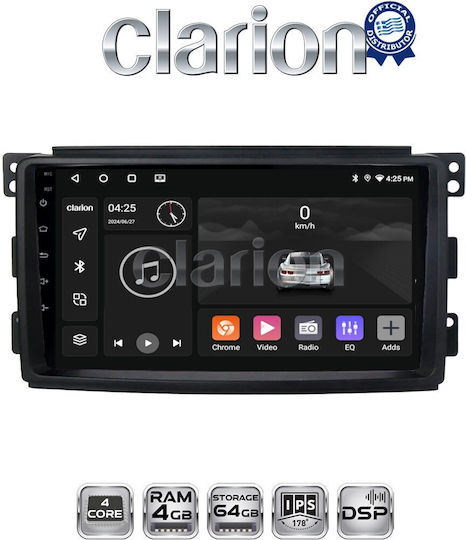 Clarion Auto-Audiosystem für Smart FürZwei 2007>2010 (Bluetooth/USB/WiFi/GPS/Apple-Carplay/Android-Auto)