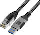 Techly Icoc U3a-rj45-010 Καλώδιο Usb 3.0 Male Ethernet Rj45 Male 1m