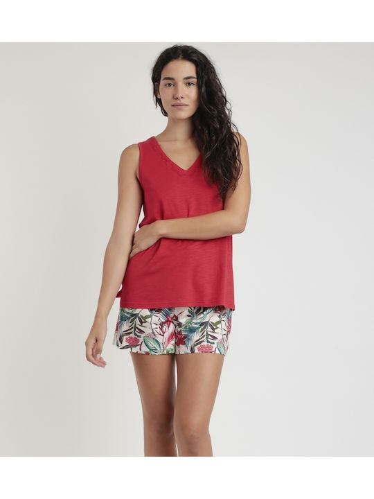 Admas Summer Women's Pyjama Set Red