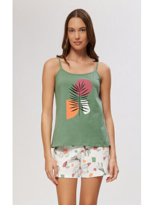 Minerva Summer Women's Pyjama Set Khaki