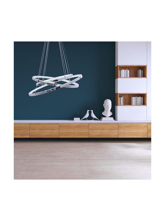 Toolight Lustră Argintiu cu cristale 77x77x100cm.