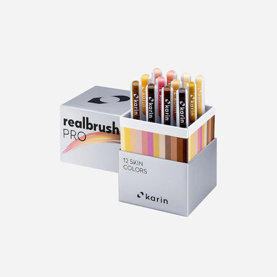 Set de 12 Markere cu Apă Karin Realbrush Pro Culori pentru Piele