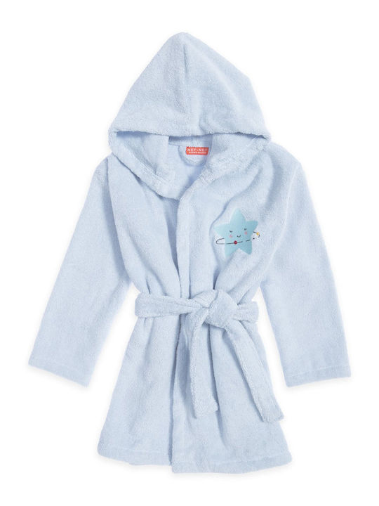 Nef-Nef Homeware Hooded Baby Bathrobe Explore the Universe L.blue