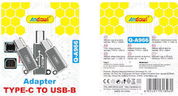 Andowl Q-A966 USB-B male σε USB-C female