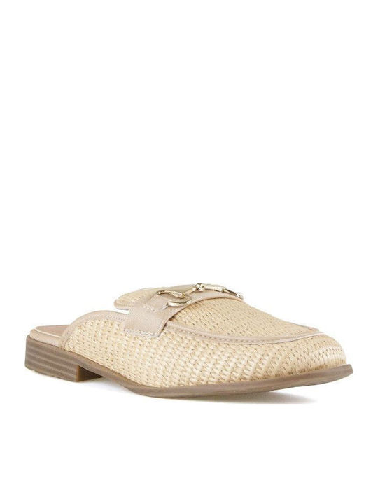 Mules with Heel in Beige Color
