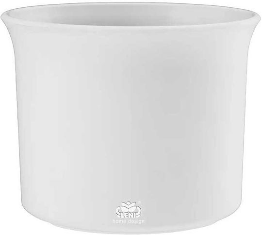 Leni Design Γλάστρα Πλαστική White 13x13εκ.