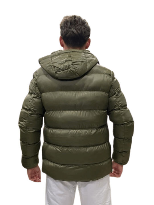 Μπουφάν Puffer Αντιανεμικό Olive
