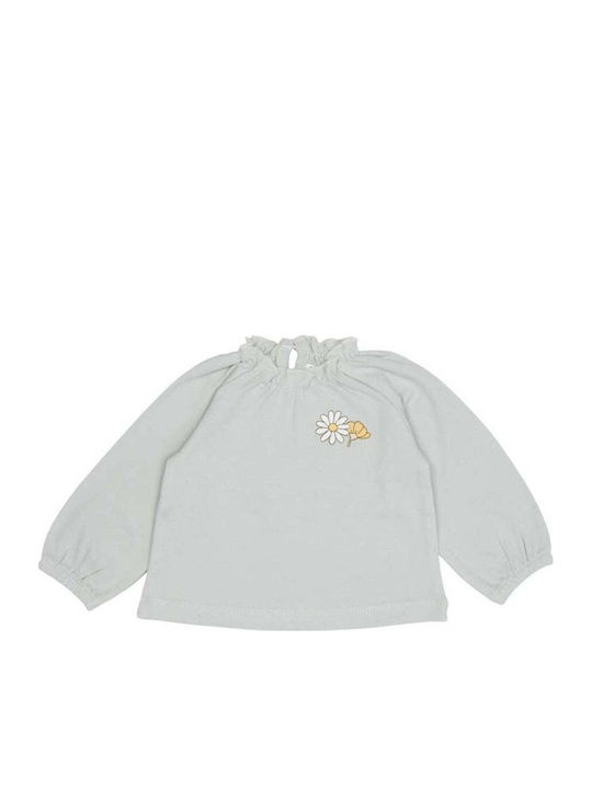Kids' Shirt Long Sleeve Green Little Flowers