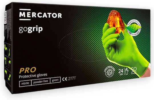 Mercator Medical Gloves for Work Disposable Green Nitrile 50pcs