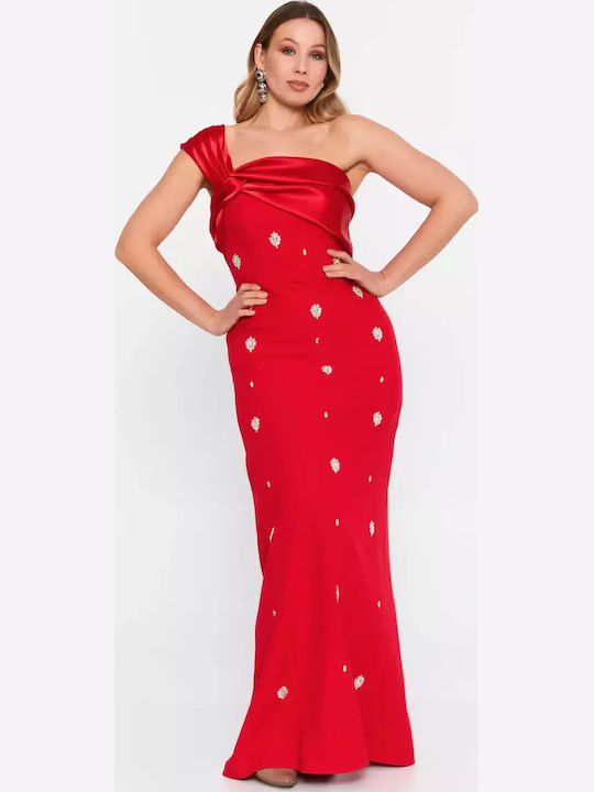 Summer Maxi Dress for Wedding and Christening Red