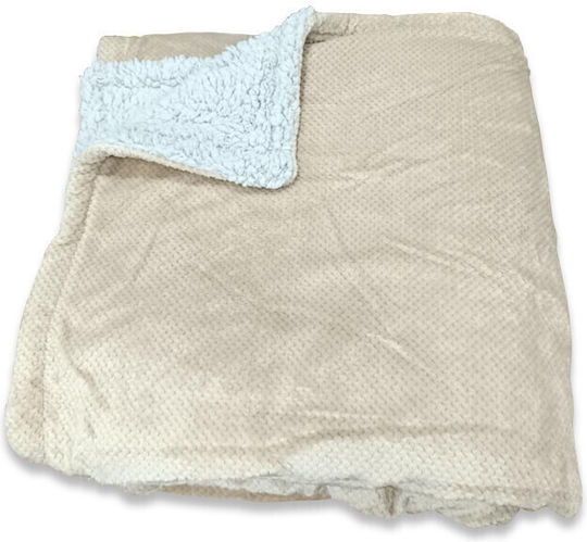 Fleece Decke Übergröße 220x240cm Beigefarbe KYFS-1000-Beige