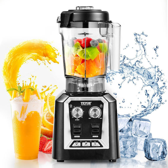 Vevor Commercial Blender 2.2kW Black with Jug Capacity 2lt 24x19.8x44cm
