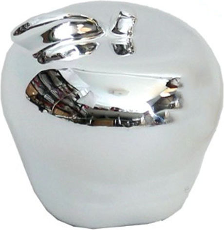 Dekorative Keramik Silber Apfel 7x8cm Geschenk Token 15398