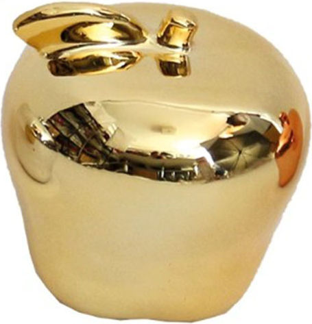 Apfel Dekorative Keramik Gold 7x8cm Geschenk Token 15398