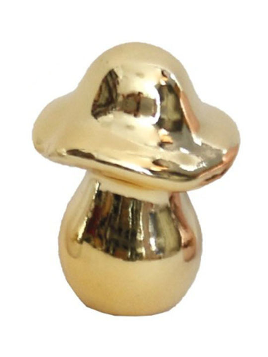 Ciupercă Decorativă din Ceramică Aurie 6.5x10cm Cadou Ștampila 15414