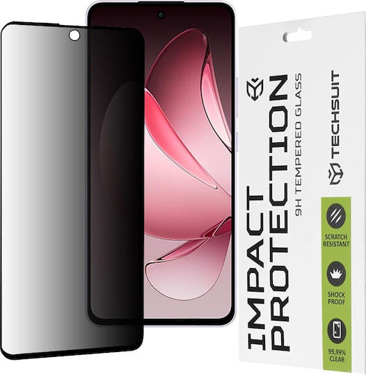 Techsuit Vollkleber Privatsphäre Vollflächig gehärtetes Glas Schwarz (Oppo Reno13 F 4G, Reno13 F 5G, Reno13 FS 5G)