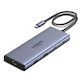 Ugreen CM639 USB-C Docking Station with HDMI 4K PD Ethernet and Support for 2 Monitors Gray