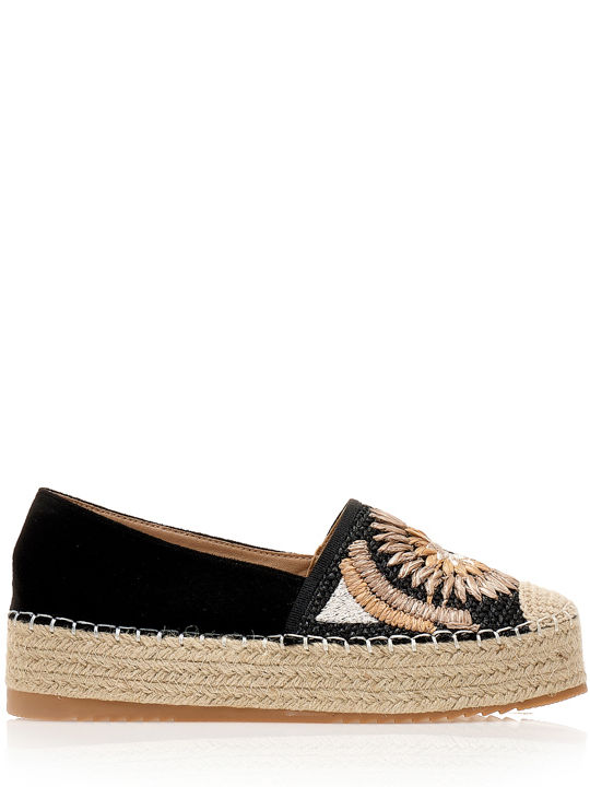 Wildleder Damen Espadrilles in Schwarz Farbe