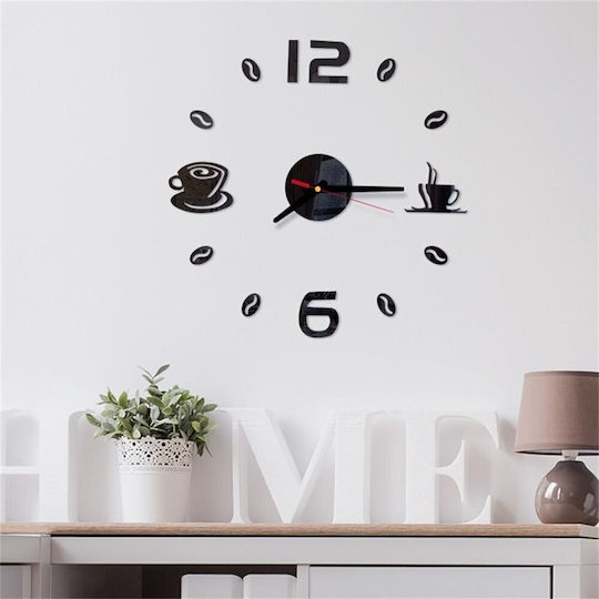 3D DIY Wanduhr Aufkleber 50-120cm Kaffee Bronze