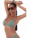 Padded Triangle Bikini Top Candy Rush Blue Animal Print