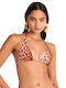Top Triunghi Bikini Cupe B Cu Burete Animal Print Roz