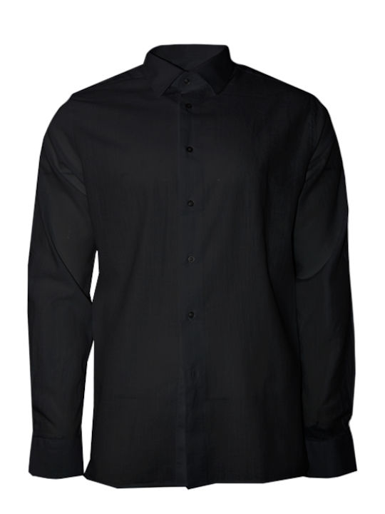 Long-sleeved Linen Shirt Black