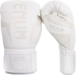 Venum Elite Boxhandschuhe Leder für Kampf Weiß