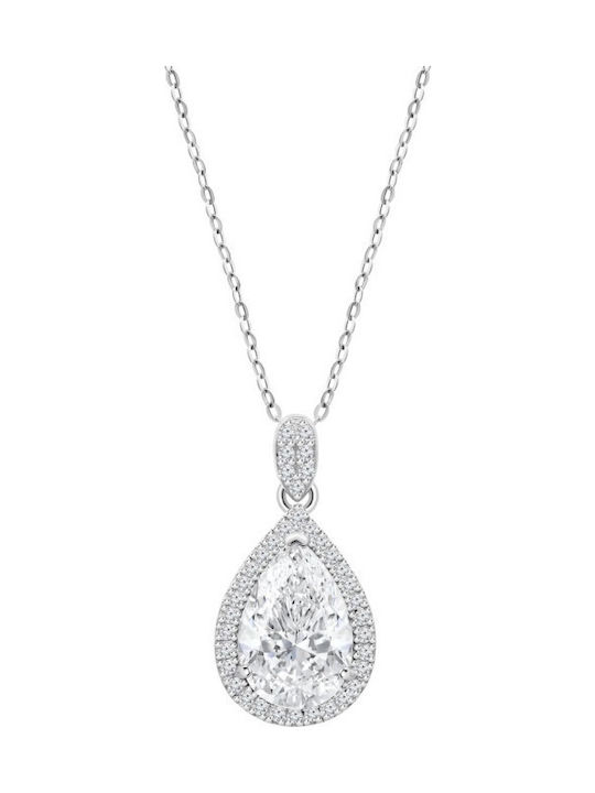Lotus Watches Necklace from Silver with Zircon