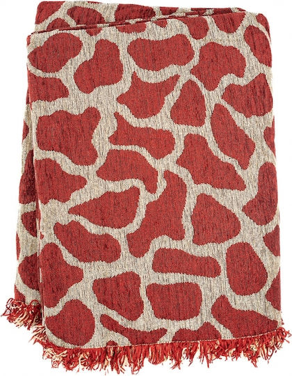 Sunshine Cow Ριχτάρι Διθέσιου Καναπέ Chenille 180x240εκ. Red