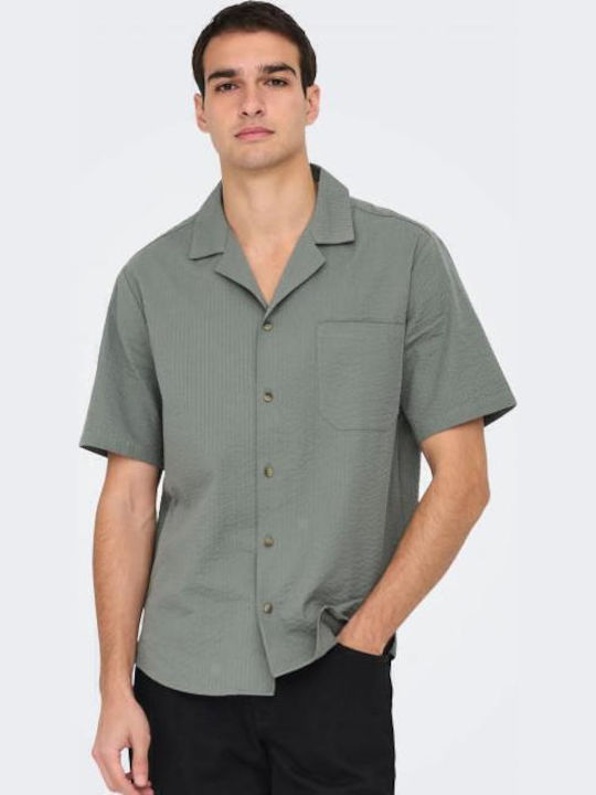 Only & Sons Κοντομάνικο Πουκάμισο Castor Gray