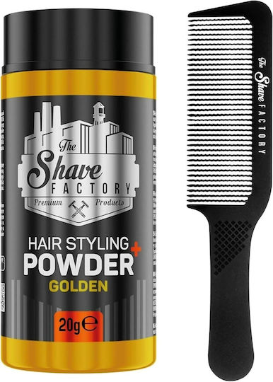 Scented Volumizing Powder Styling 20 G Shave Factory Golden + Antistatic Professional Plastic Comb 045