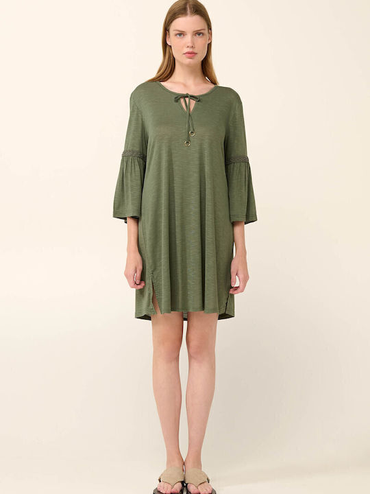 Sommer Mini Damenkleid Grün Olive