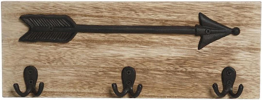 Espiel Wandhalterung Velo Hölzernes 6 Haken Schwarze 40cm