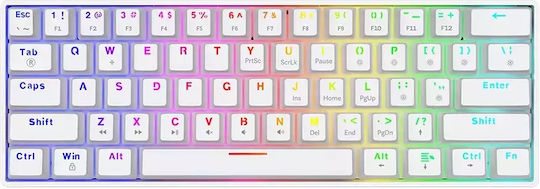 Savio Whiteout X2 Gaming Μηχανικό Πληκτρολόγιο 60% με Outemu Peach Silent διακόπτες και RGB φωτισμό (Αγγλικό US) Λευκό