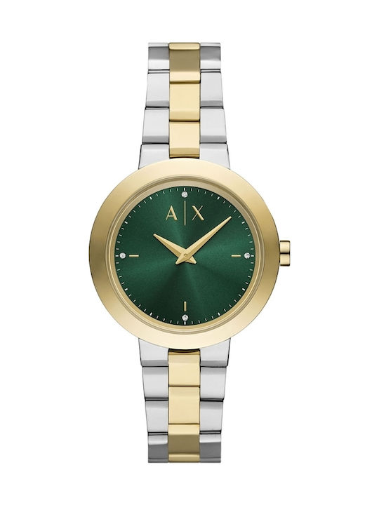 Armani Exchange Γυναικείο Ρολόι 36mm Μπαταρίας με Ασημί Μεταλλικό Μπρασελέ