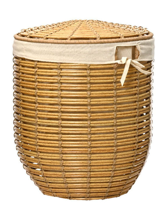 Καλαθι Απλυτων Στρογγυλο Φυσικα Υλικα 52cm 42x42x52cm Μονόχρωμο Kaeming