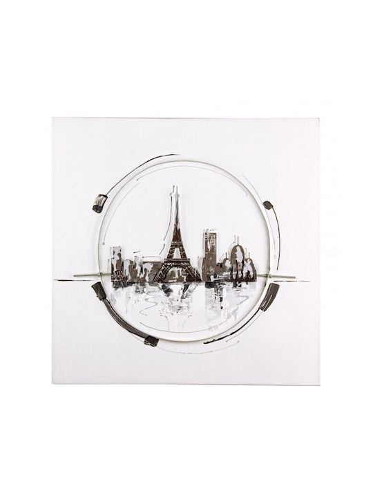 Bizzotto Crown Canvas Painting Paris White 70x70 cm