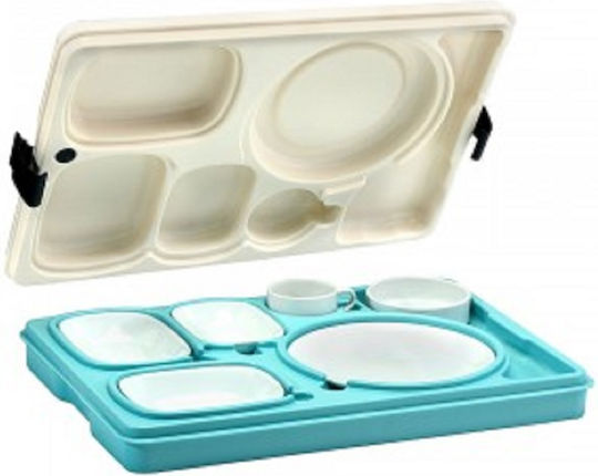 Isoliertes klinisches Serviertablett mit 7 Fächern und Schloss 530x370x105mm Prestige 91 9155