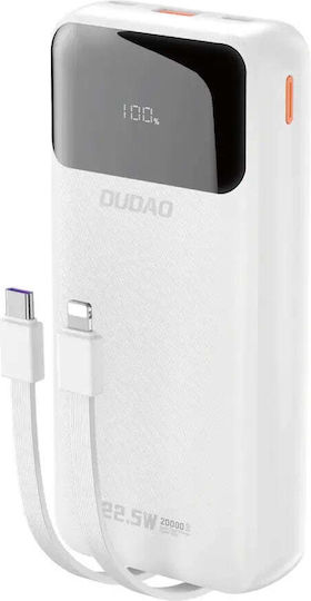 Dudao K15Pro Power Bank 20000mAh 22.5W with USB-A Port and USB-C Port Power Delivery White