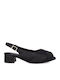 Peeptoe Pumps mit Riemchen & flacher Absatz Schwarz