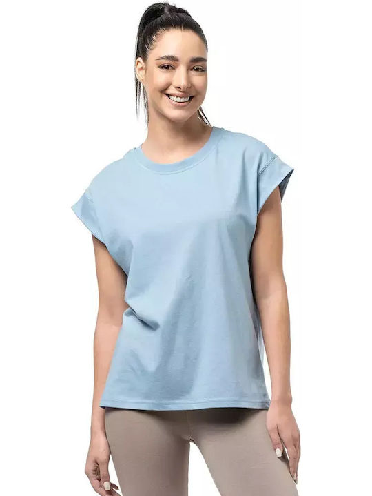 Bodymove Damen Bluse Baumwolle Hellblau