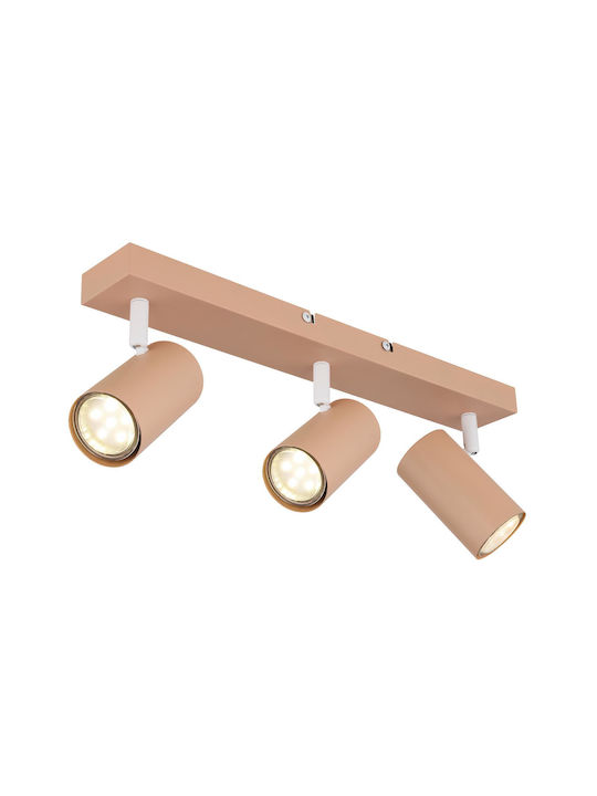 Globo Lighting Τριπλό Σποτ με Ντουί GU10 σε Πορτοκαλί Χρώμα
